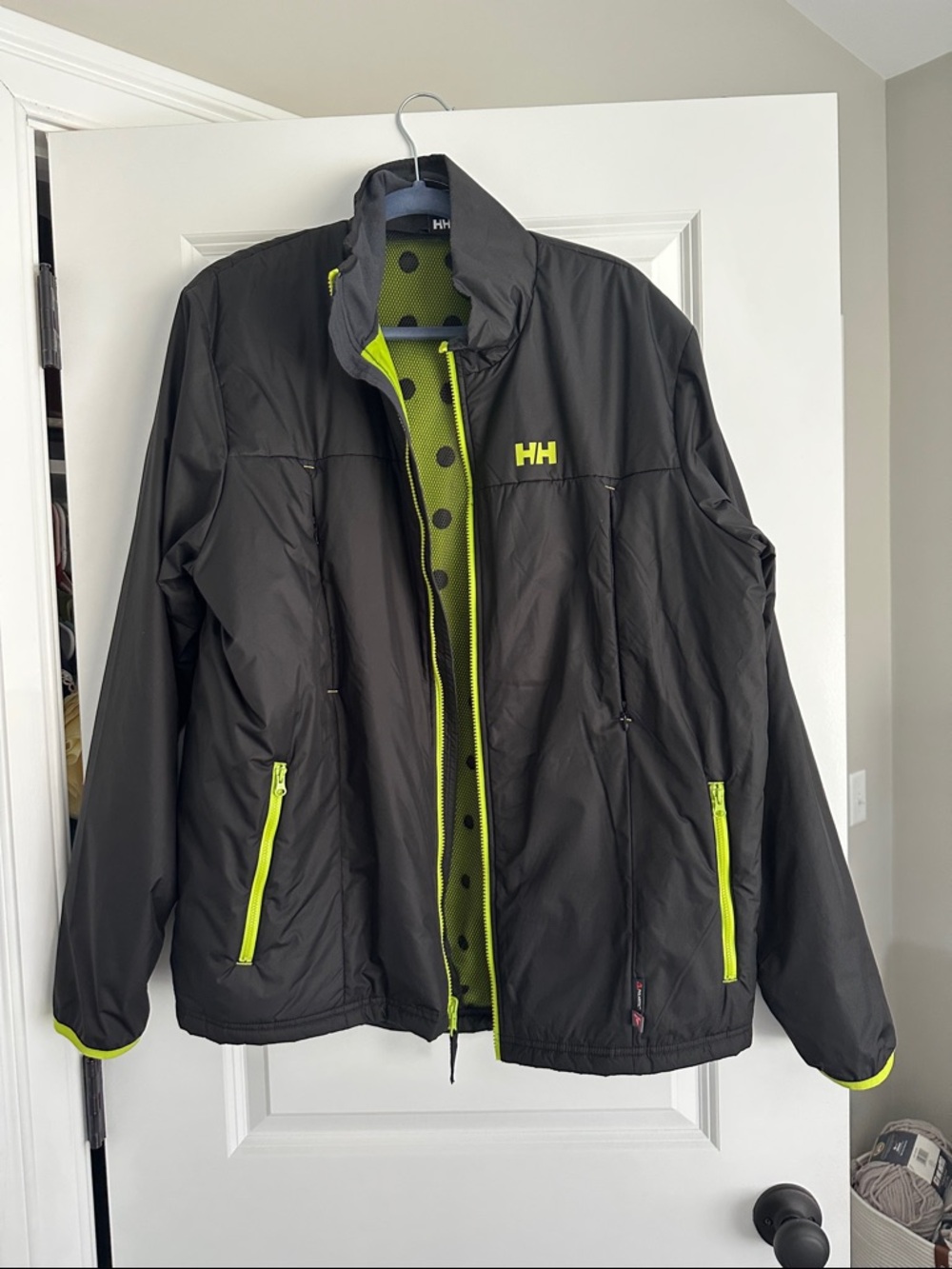 Helly Hansen Black Jacket with Lime Green Accents